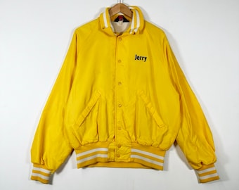 Vintage 90s Jerry Yellow Button Up Windbreaker