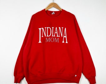 Vintage 90s Made in USA Indiana Mom Spellout Russell Athletic Graphic Sweater