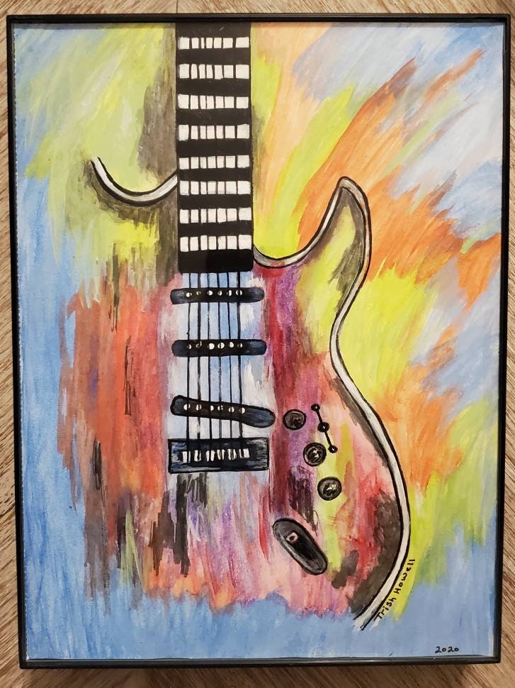 Electric Guitar Painting Etsy