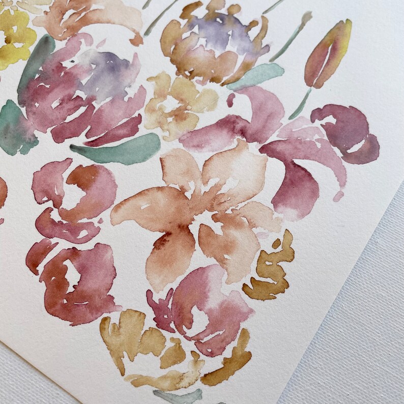 Original 8x10 Watercolor Floral Painting - Etsy