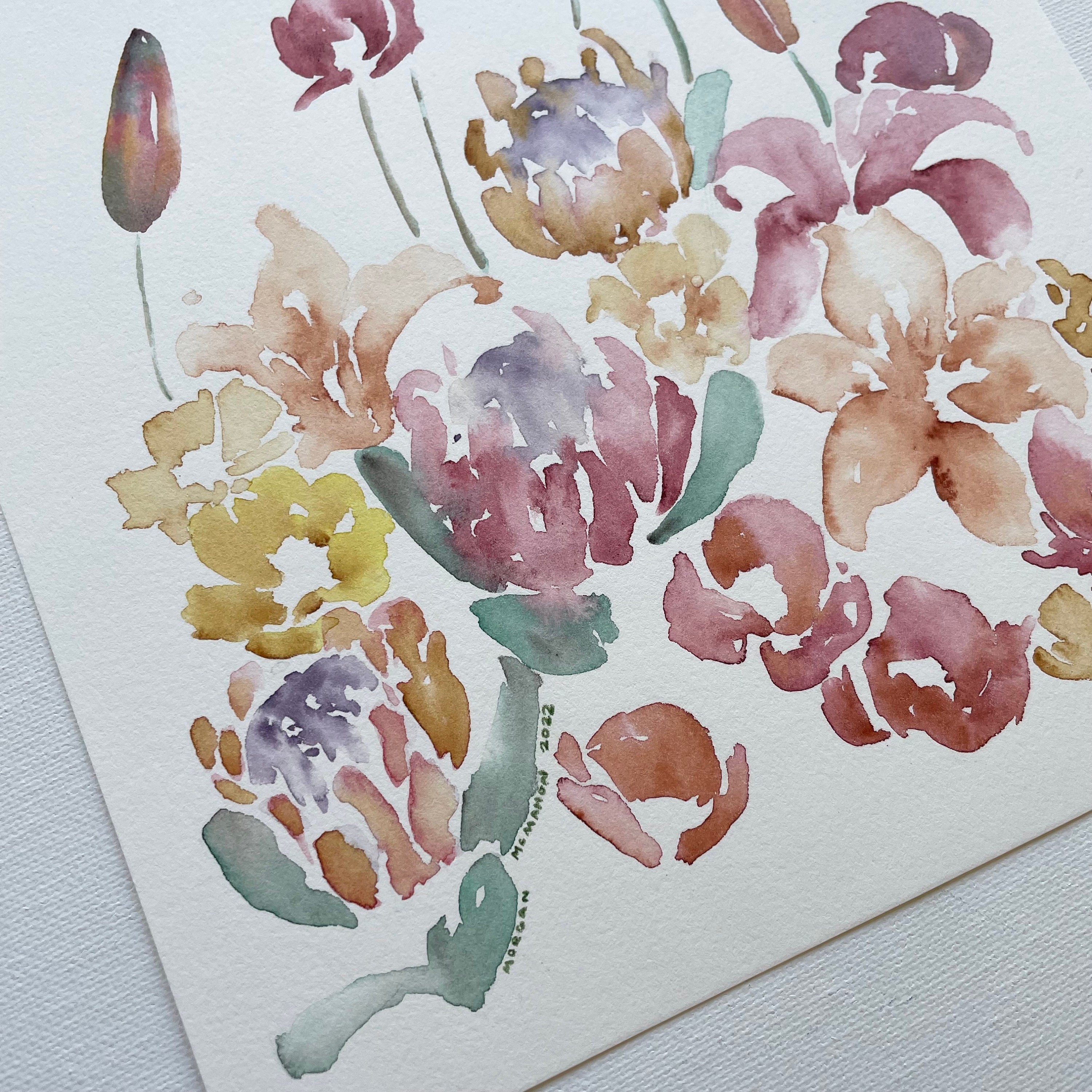 Original 8x10 Watercolor Floral Painting - Etsy