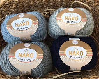 Strickgarn aus 100% Baumwolle: NAKO Pure Wool, 220 m, Autumn Winter