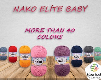 Nako Elit Baby Yarn | Soft 100% Acrylic DK Knitting Crochet (250m/100g)