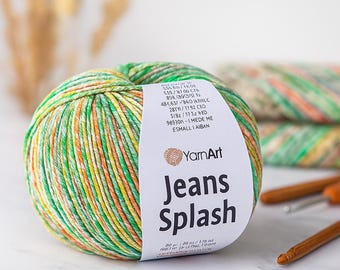 YarnArt Jeans Splash Yarn: veelkleurige katoen-acrylmix voor breien en haken