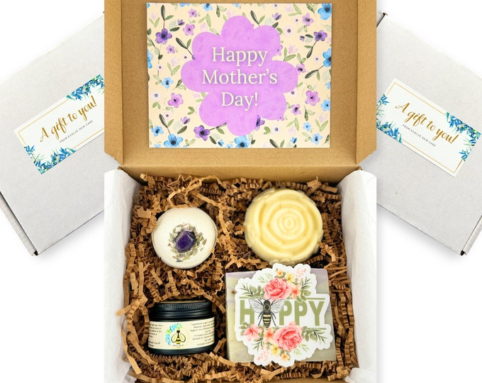 Spa Gift Set for Women, Organic Self Care Spa Gift Box, Handmade Relaxing Basket, Beauty Spa Box Kit Gift, Natural Bath Set Gift for Her