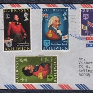USA / SG 29/32 Mi 24/27 First Commemorative Issue on Cover to Arlington GUERNSEY 1969/70 Sc 24/27 Sir Isaac Brock
