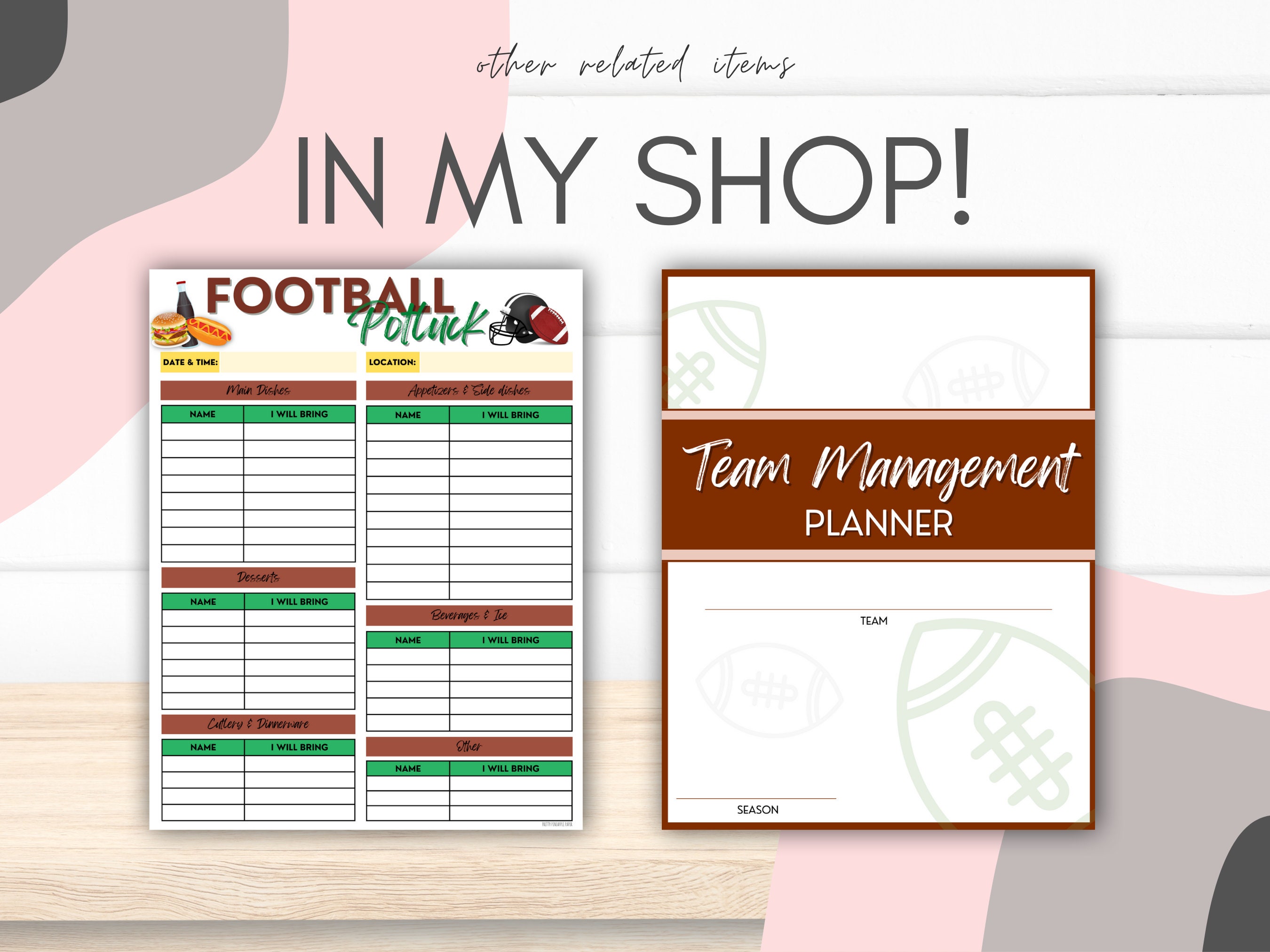 Printable Football Team Management Planner for Coach and Team Etsy