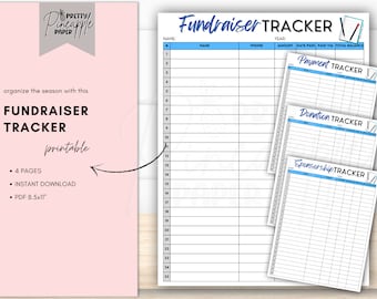 Druckbarer Fundraiser Tracker, Spendeverfolgung, Zahlungsverfolgung, Spendenverfolgung, Unterstützung, Sofortiger Download, Sport
