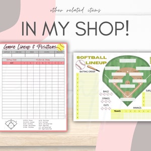 Printable Softball Game Stats, Instant Download Template, Sports ...