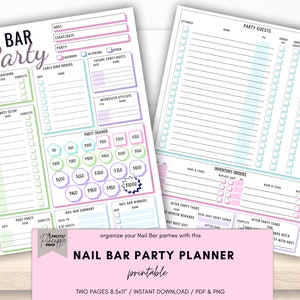 Printable Color Street Nail Bar Party Planner Instant Digital Download Party Tracker, Organization for Direct Sales Business Template
