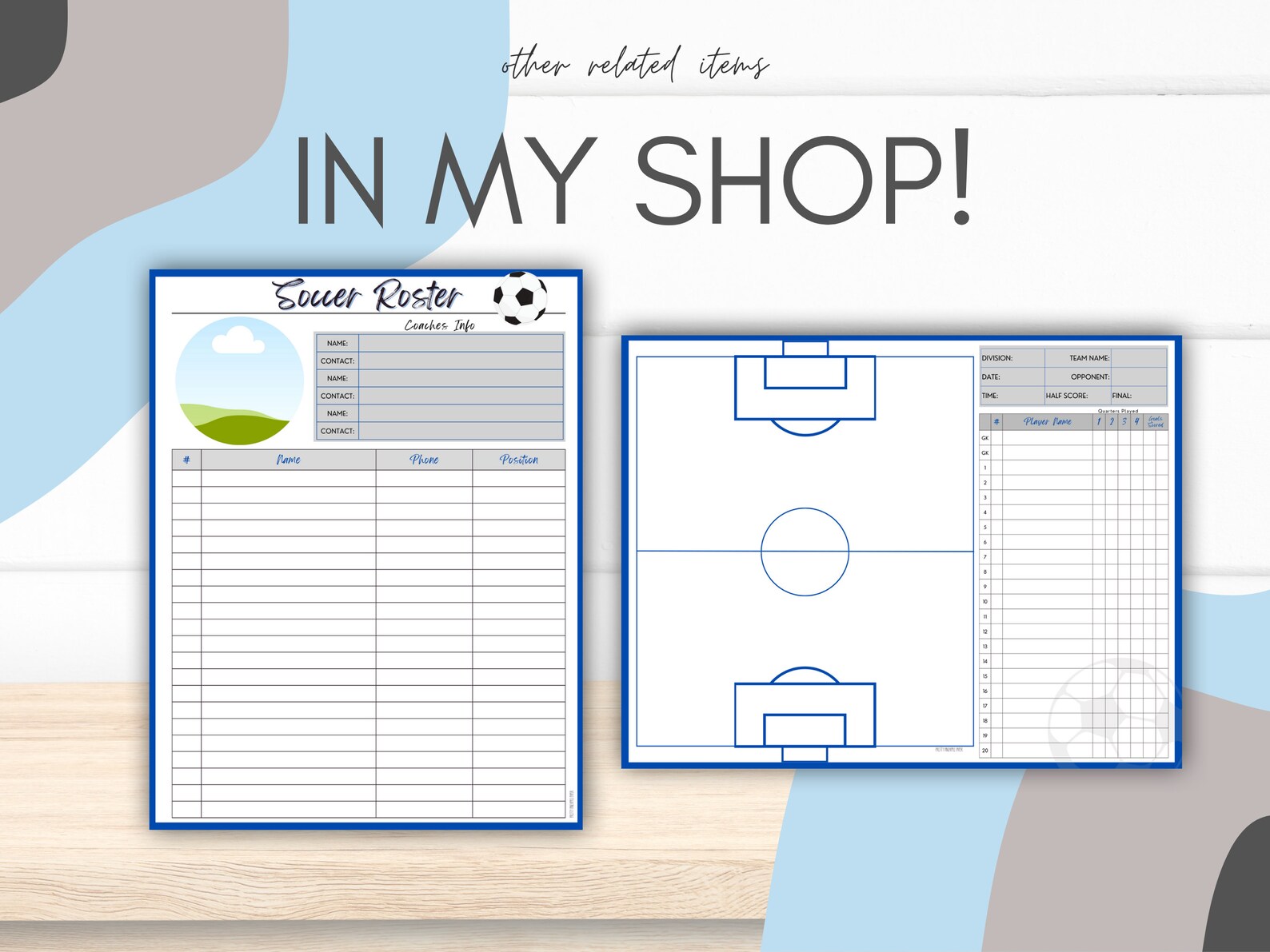 Editable Soccer Game Schedule Template, Instant Digital Download to