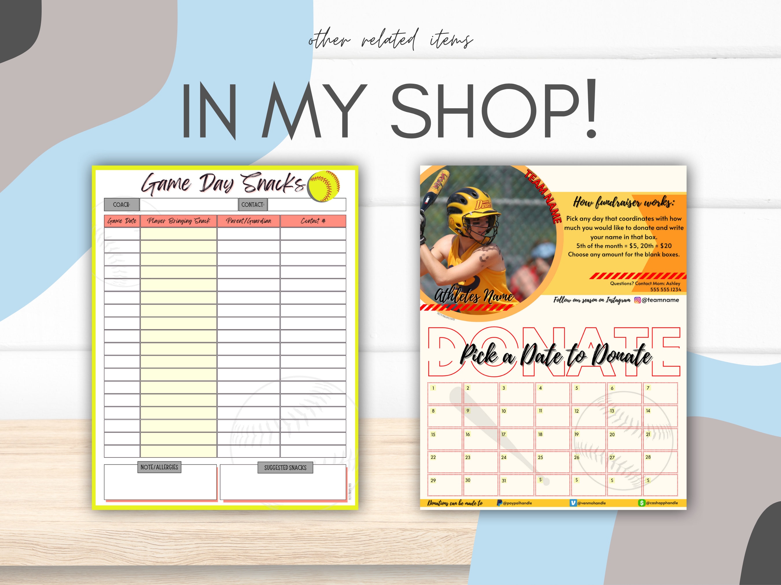 Editable Softball Game Schedule Template. Instant Download to Organize the Teams Sport Season