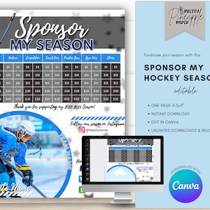 Hockey editable: patrocine la plantilla de recaudación de fondos de mi temporada, descarga instantánea para recaudar fondos para la temporada de hockey, rellenable e imprimible