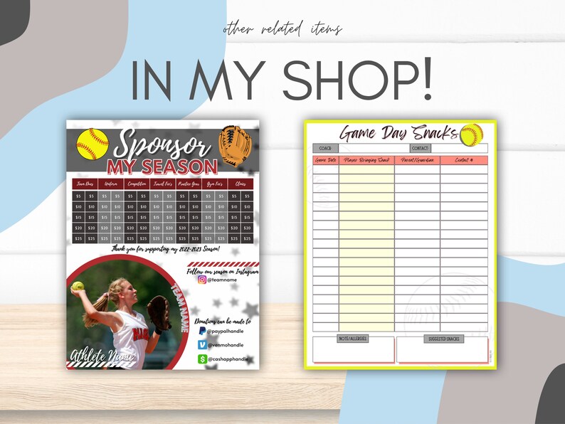 Editable Softball Calendar Fundraiser Template Pick a Date Etsy