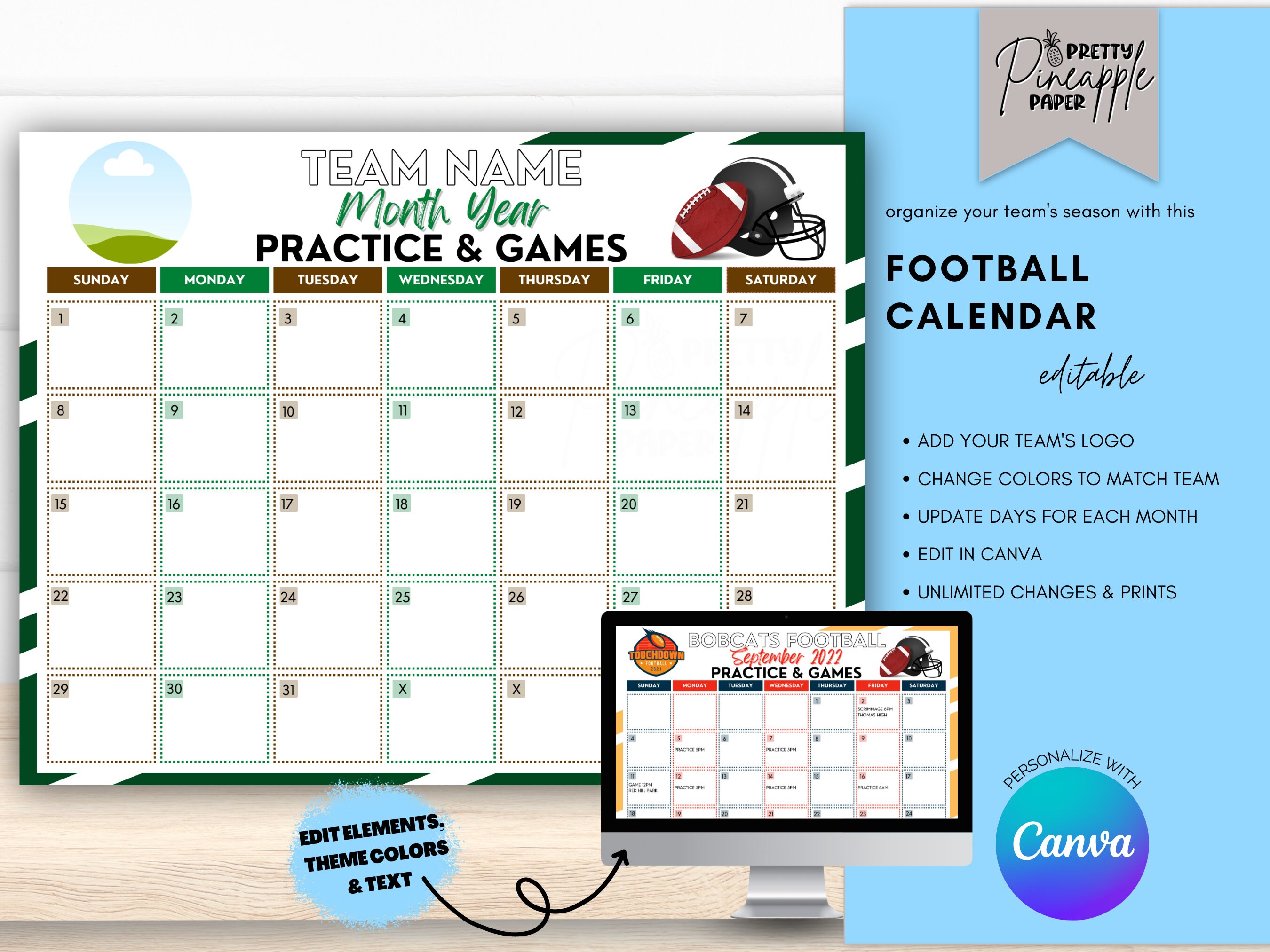 Editable Football Calendar Template Instant Download Practice And editable-football-calendar-template-instant-download-practice-and