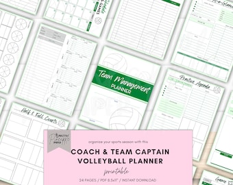 Druckbarer Basketball-Planer für Trainer, Kapitän und Team-Mutter, Spieltag-Sportplan, Snack, Fundraiser, Praktiken, Team-Info, Binder