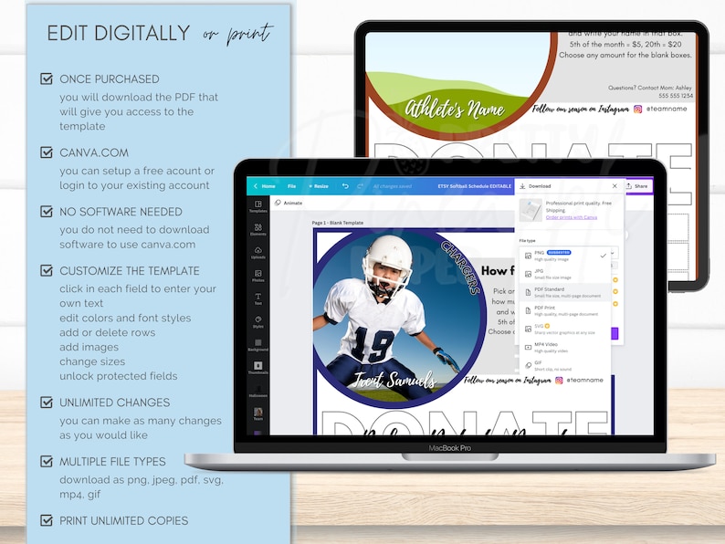Editable Football Organizer Planner Bundle Pages, Coach, Team Mom, Game ...
