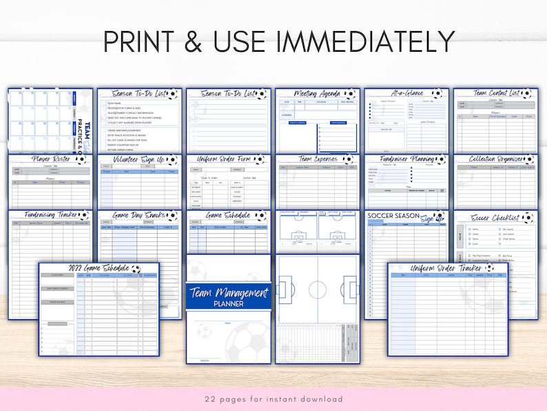 Printable Soccer Team Management Planner for Coach and Team Etsy