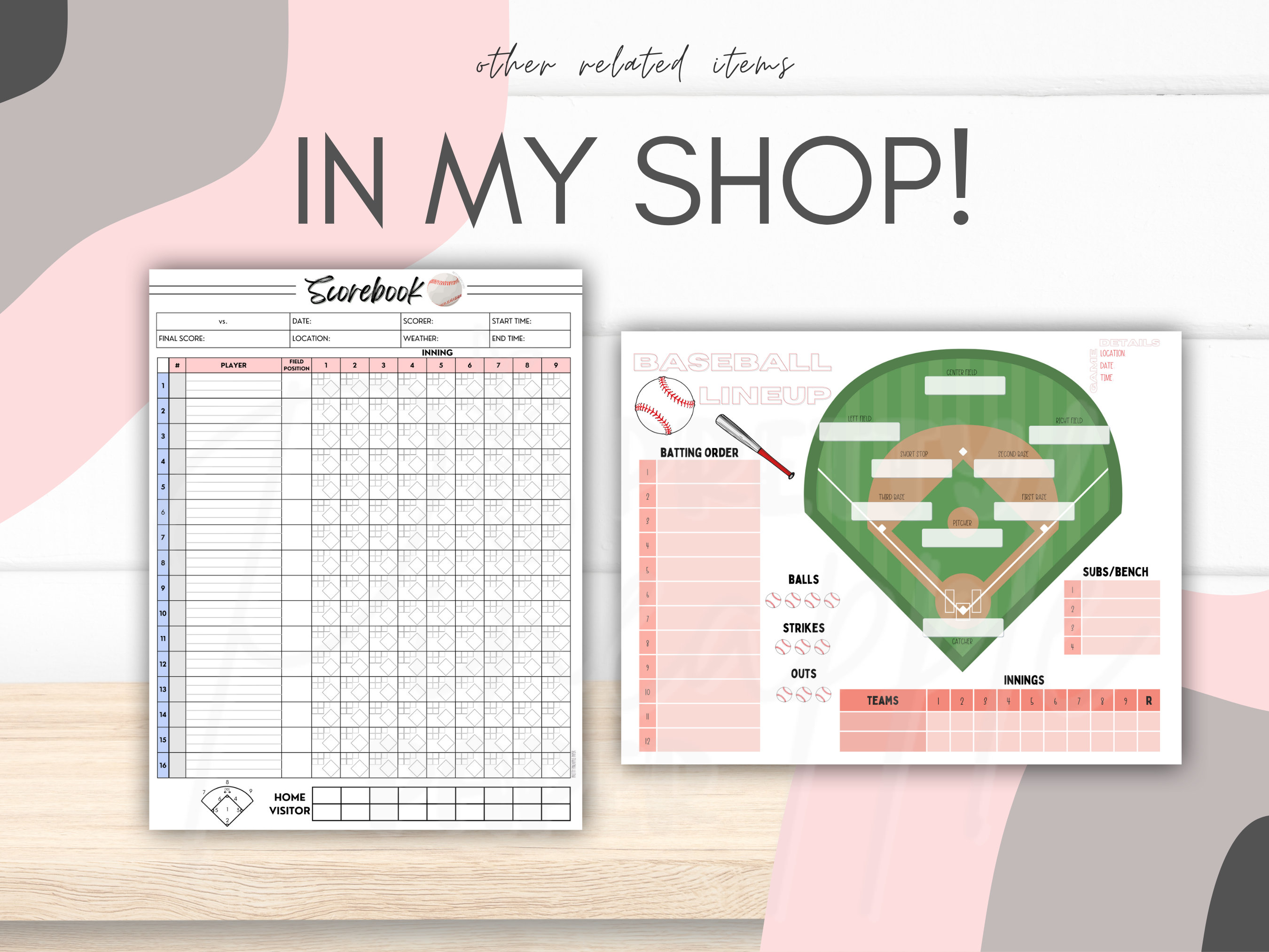 Printable Baseball Game Stats, Instant Download Template, Sports