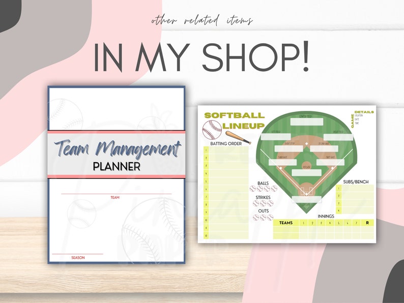 Printable Softball Team Scorebook, Print Pages, Simple and Detailed