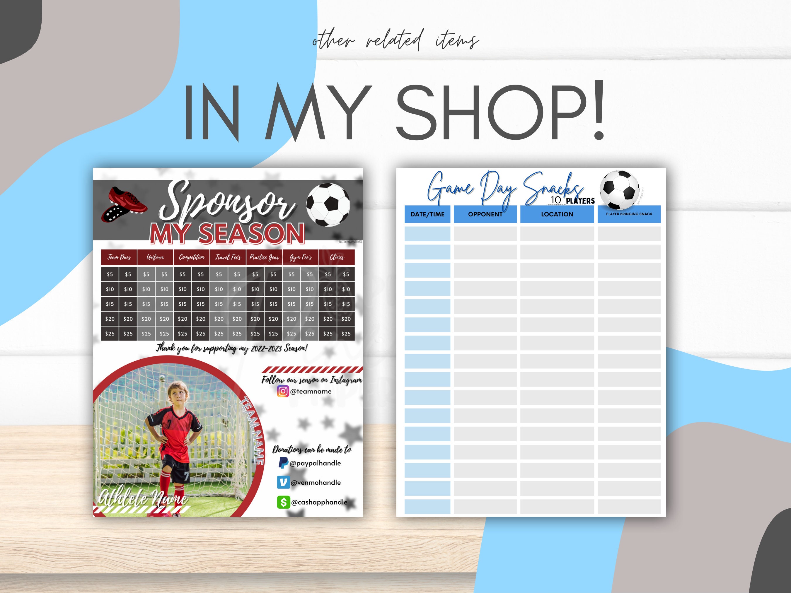 Editable Soccer Calendar Template, Instant Download Practice Game ...