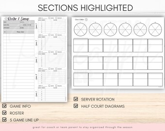 Printable Volleyball Diagrams Server Rotation Roster and - Etsy