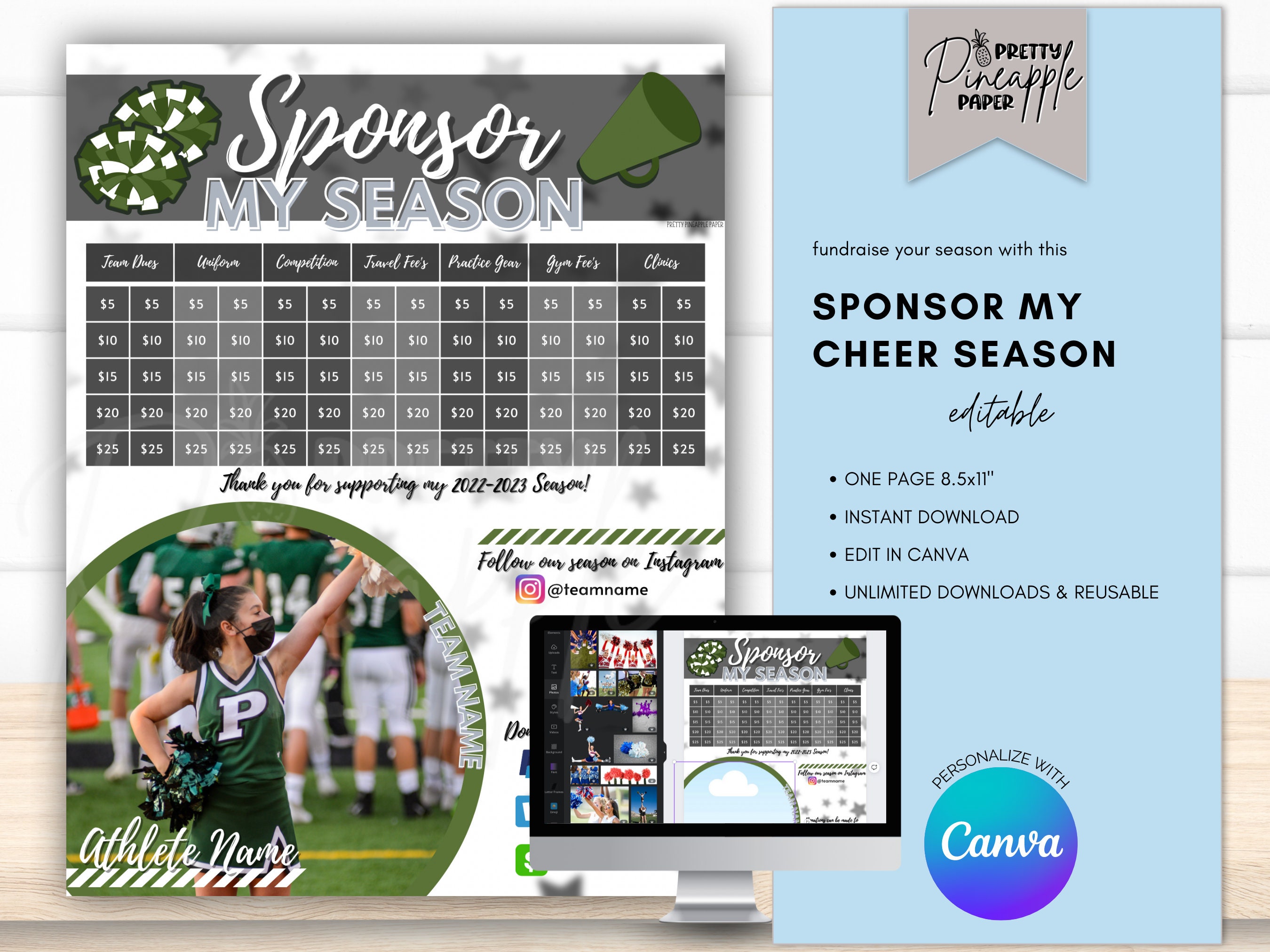 Editable Cheerleader Sponsor My Season Fundraiser Template Etsy Editable Cheerleader Sponsor My Season Fundraiser Template Etsy