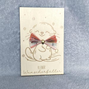 Wunscherfüller Otter Geldgeschenk Geburtstag Hochzeit  Holzkarte Geldkarte