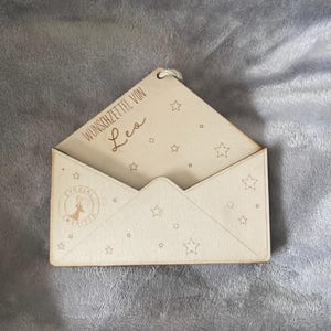 Wunschzettel Holzumschlag / Briefumschlag Weihnachtsmann