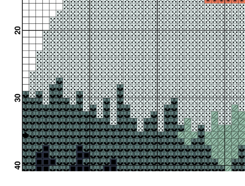 Easy Small Forest Landscape Cross Stitch Pattern PDF Nature - Etsy