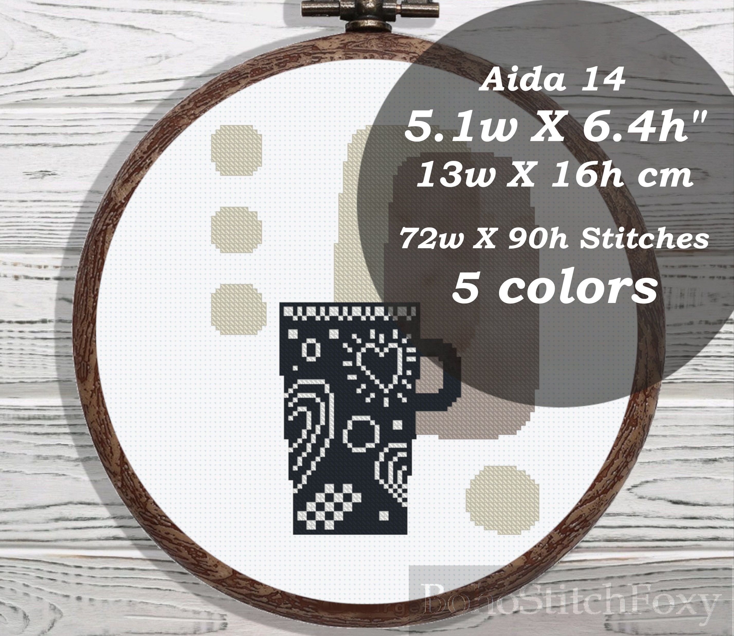 Coffee Cup Cross Stitch Pattern PDF Easy Small Minimalist - Etsy