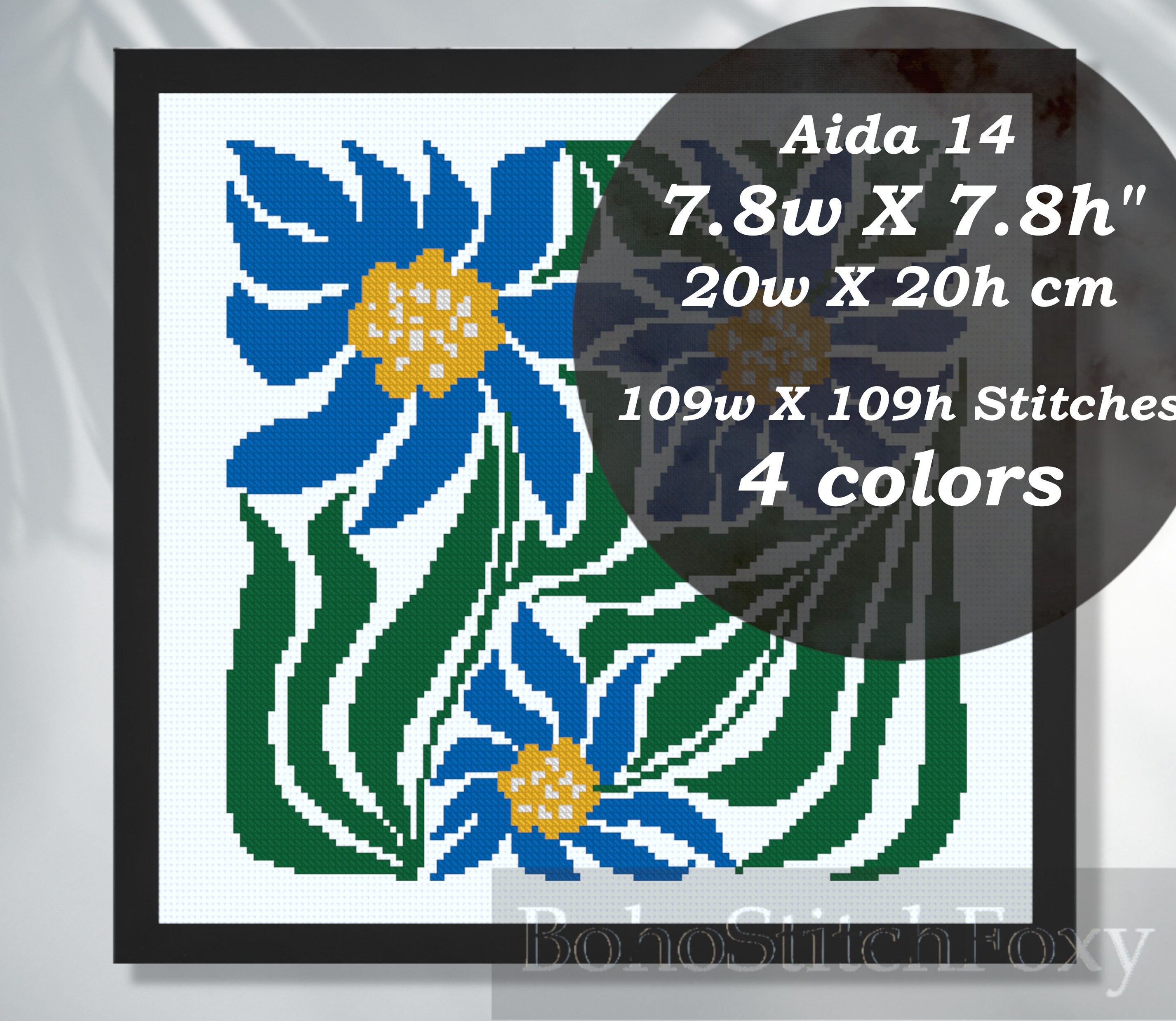 Floral Abstract Cross Stitch Patterns: Matisse Style Flowers (PDF) - Etsy
