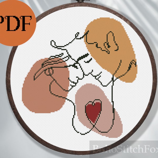 Cross Stitch Couple Etsy