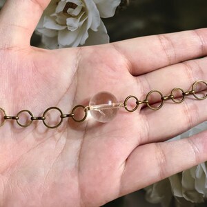Clear Quartz Choker | Adjustable Choker | Brass Chain | Clear Quartz Necklace | Crystal Choker