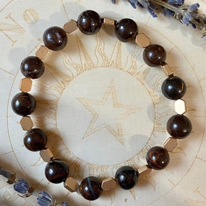 Boulder Opal and Gold Hematite Bracelet | Stretch Bracelet | Beaded Bracelet | Boulder Opal Bracelet | Crystal Bracelet