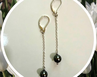 Pendientes de perlas negras