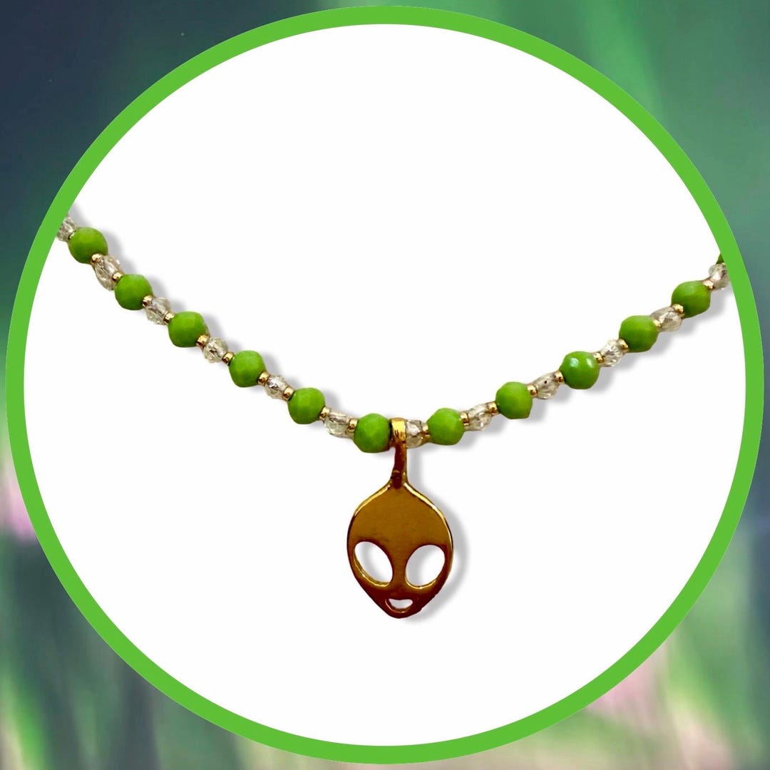 Beaded Alien Necklace - Etsy