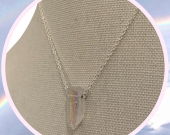 Collar de cuarzo Angel Aura / Cadena de plata / Collar Angel Aura / Collar de cristal