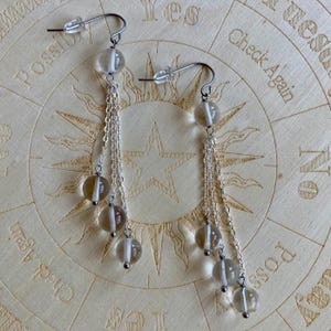 Clear Quartz Earrings | Hook Earrings | Dangle Earrings | Crystal Earrings | Silver Earrings