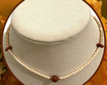 Goldstone Perlen Halskette