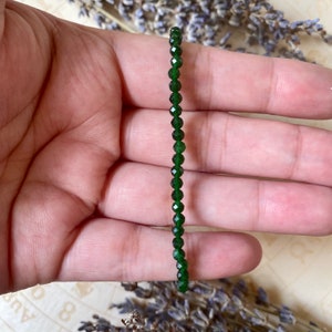 Faceted Chrome Diopside Bracelet | Stretch Bracelet | Beaded Bracelet | Crystal Bracelet