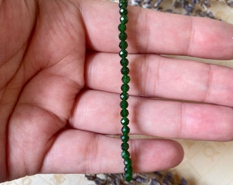 Gefacetteerde Chrome Diopside Armband | Stretch Armband | Kralen Armband | Kristallen Armband