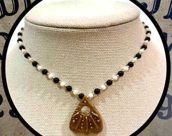 Schwarzer Turmalin Planchette Choker | Perlen Choker