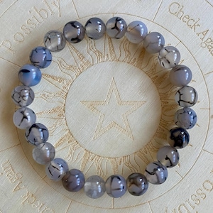 Spiderweb Agate Bracelet | Stretch Bracelet | Beaded Bracelet | Crystal Bracelet