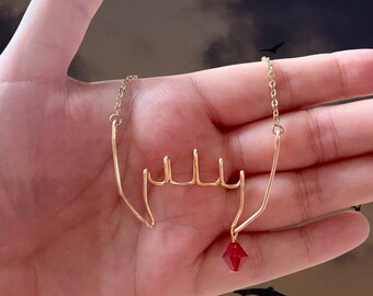 Vampire Fang Necklace | Gold Wire | Gold Chain | Vampire Necklace | Dracula Necklace | Halloween Jewelry