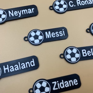 Personalized Soccer Bag Tag Keychain | 3D Printed Football Keychain Bag Tag | Name Tag | Customized Name Tag | Sport Gift for him and her
