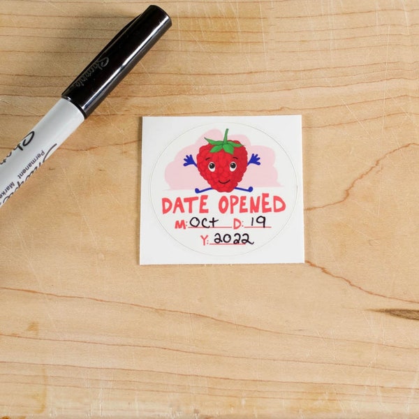 Food Date Labels, Write-On Food Storage Stickers, Fridge Labels, Self Adhesive and Removable, 2" x 2" Circles, Set of 24