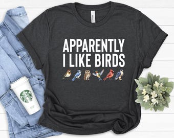 Bird Lover T-Shirt: Nature Watcher Graphic Tee, Birds Watching Gifts
