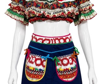 1990’s Moschino Jeans Vintage Rare Off The Shoulder Top And Skirt Set