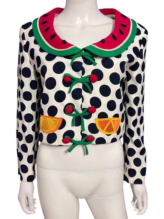 Moschino Cheap & Chic Vintage Fruit Polka Dot Jacket as Seen on